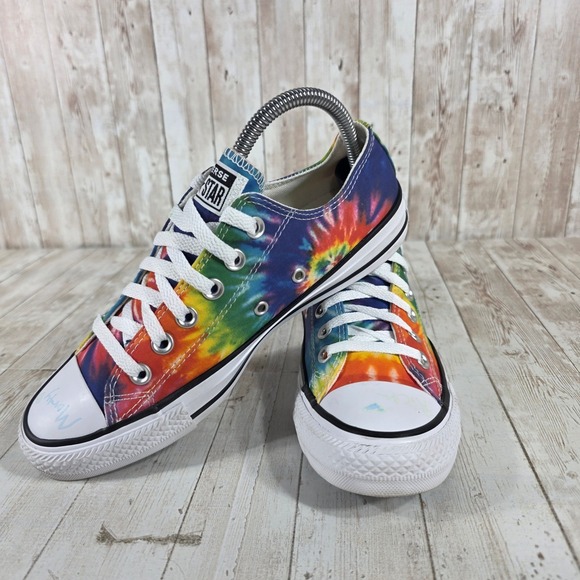 Converse Chuck Taylor All Star Low Top Rainbow Tie Dye Sneakers Womens 7.5 - Picture 5 of 8